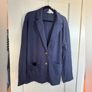 Caslon Navy Cotton Blazer